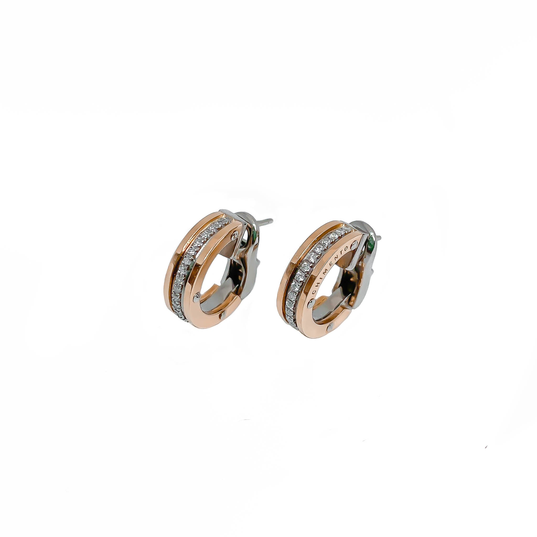 Orecchini A Cerchio Grandi Per Donna, Placcati Oro Rosa 18kt Con Zirconia Cubica, Misure 26x18 Mm, Regalo In Confezione Elegante - 3