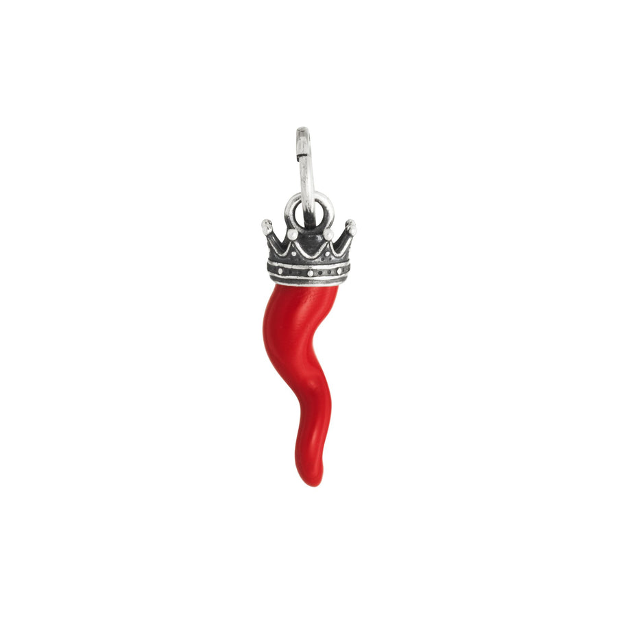 Charm Corno Rosso Corona Piccolo