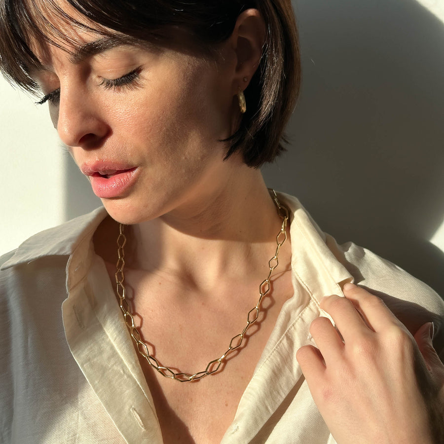 Collana maglia rombo in oro giallo