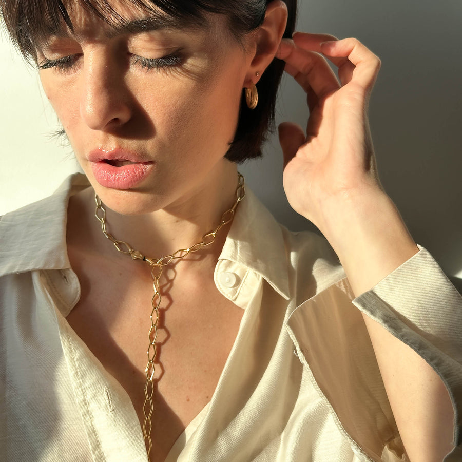 Collana maglia rombo in oro giallo