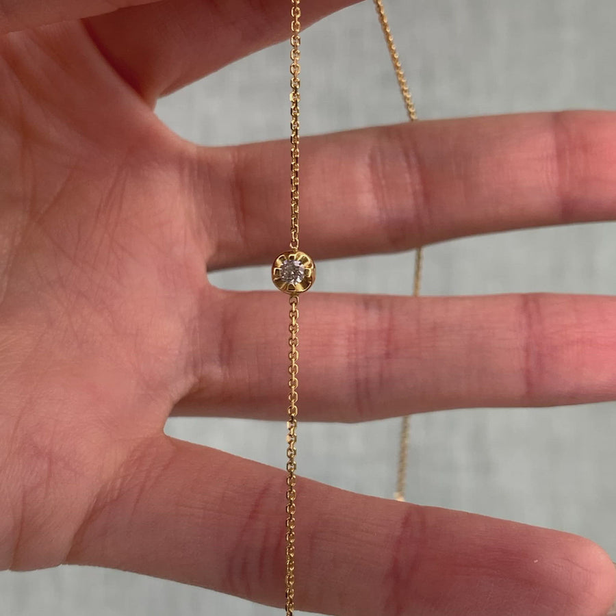 Collana in oro giallo con punto luce-Stardust Glam